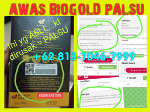 Bio stemcell Gold Palsu, Produk biogreen palsu, bio stemcell gold asli dan palsu, bahaya konsumsi suplemen palsu.