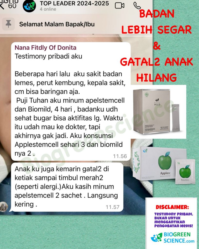 Sembuh dari Badan Lemas & Alergi Anak Tanpa ke Dokter dengan Apple Stemcell dan Bio Mild Biogreen